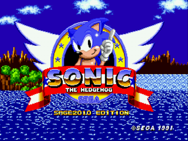Sonic the Hedgehog 1 at SAGE 2010 Title Screen